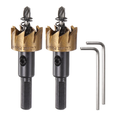 Harfington 2pcs 21.5mm M35 HSS (High Speed Steel) Hole Saws Drill Bits for Stainless Steel