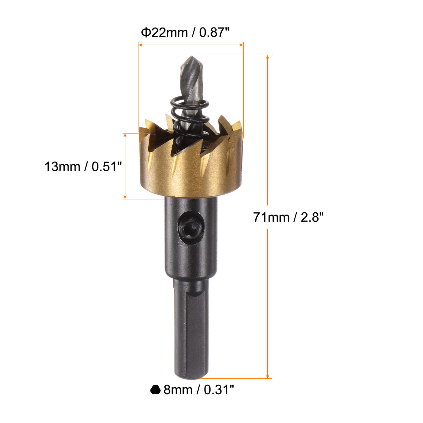 Harfington 2pcs 22mm M35 HSS (High Speed Steel) Hole Saws Drill Bits for Stainless Steel