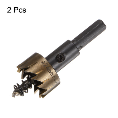 Harfington 2pcs 24mm M35 HSS (High Speed Steel) Hole Saws Drill Bits for Stainless Steel