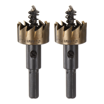 Harfington 2pcs 24mm M35 HSS (High Speed Steel) Hole Saws Drill Bits for Stainless Steel