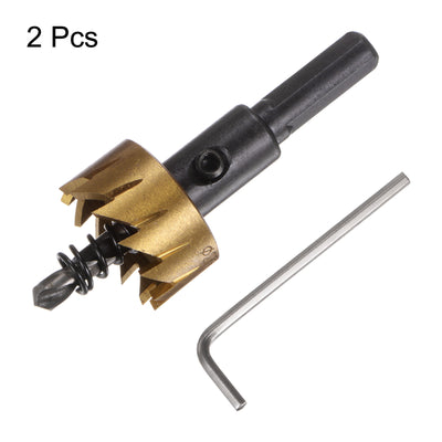 Harfington 2pcs 25.5mm M35 HSS (High Speed Steel) Hole Saws Drill Bits for Stainless Steel