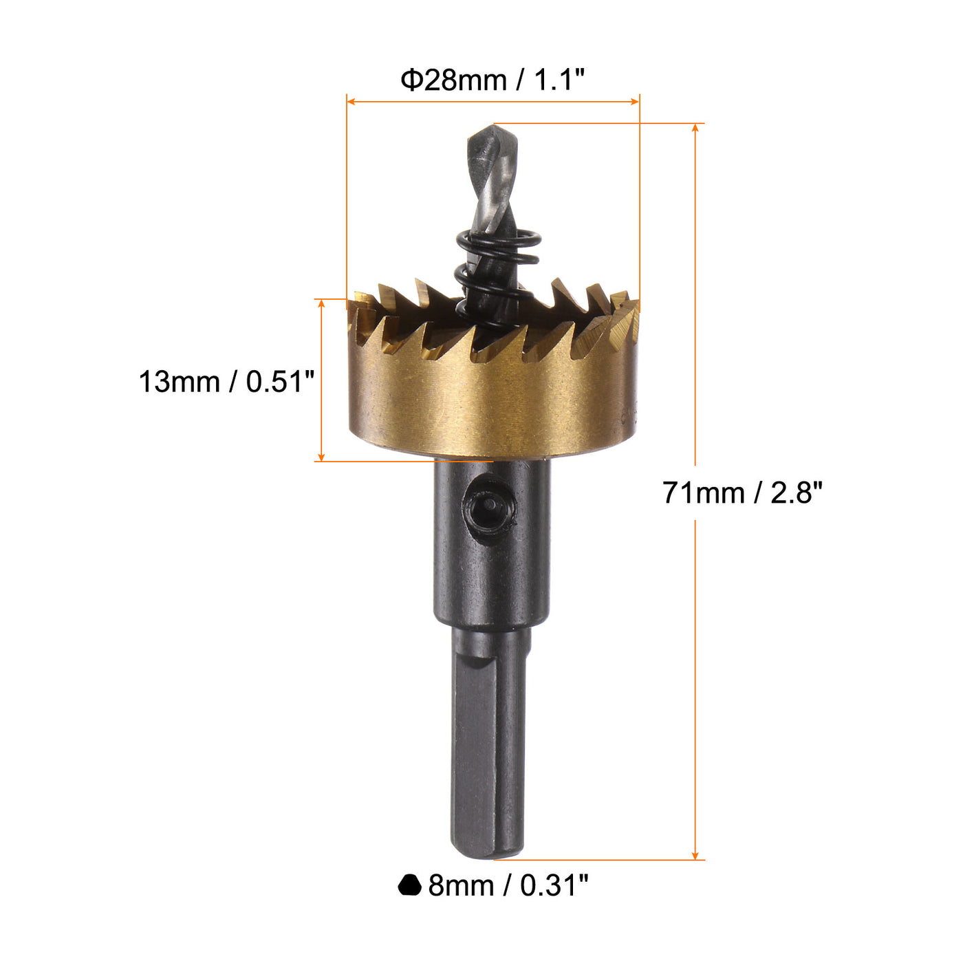 Harfington 2pcs 28mm M35 HSS (High Speed Steel) Hole Saws Drill Bits for Stainless Steel
