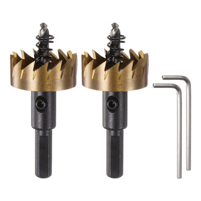 Harfington 2pcs 30mm M35 HSS (High Speed Steel) Hole Saws Drill Bits for Stainless Steel
