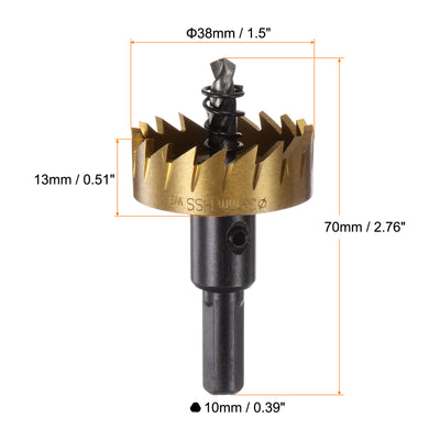 Harfington 2pcs 38mm M35 HSS (High Speed Steel) Hole Saws Drill Bits for Stainless Steel