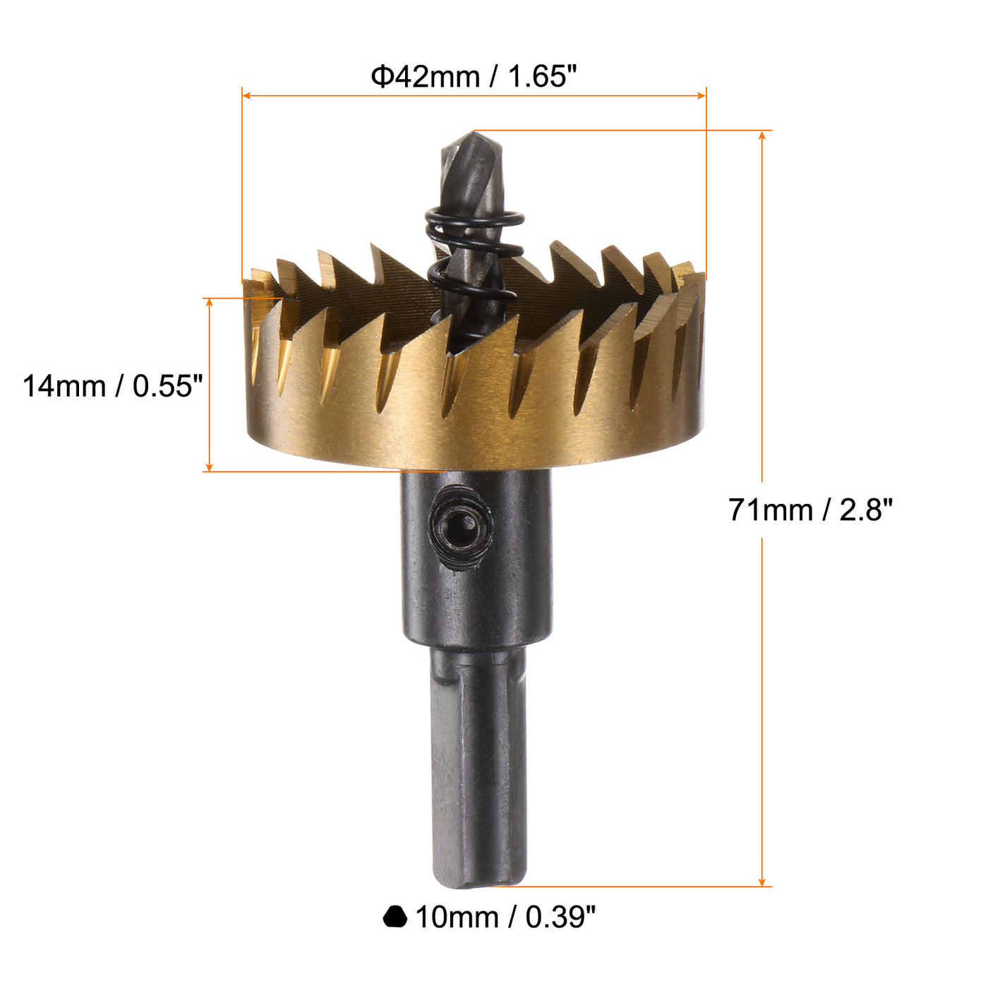 Harfington 2pcs 42mm M35 HSS (High Speed Steel) Hole Saws Drill Bits for Stainless Steel