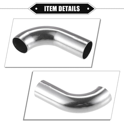 Harfington 2 Pcs Bend Elbow Pipe Tube, 1" OD 3.43" 1.97" Leg 90 Degree DIY Exhaust Pipe Intercooler Air Intake Tube Universal for Car Truck Durable 304 Stainless Steel Silver Tone