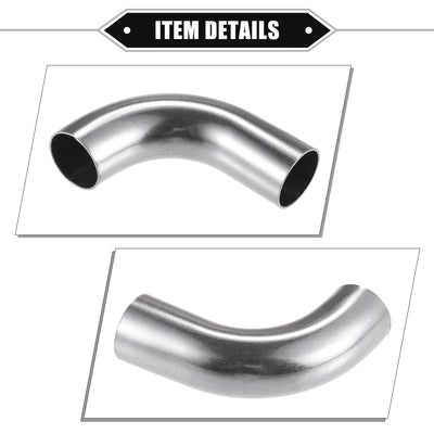 Harfington 2 Pcs Bend Elbow Pipe Tube, 1" OD 3.15" 2.36" Leg 90 Degree DIY Exhaust Pipe Intercooler Air Intake Tube Universal for Car Truck Durable 304 Stainless Steel Silver Tone