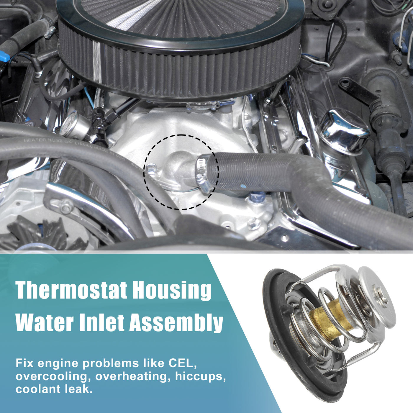 X AUTOHAUX 061935R0000 Engine Coolant Thermostat Replacement for Honda FIT 2015-2020 Aluminum Rubber