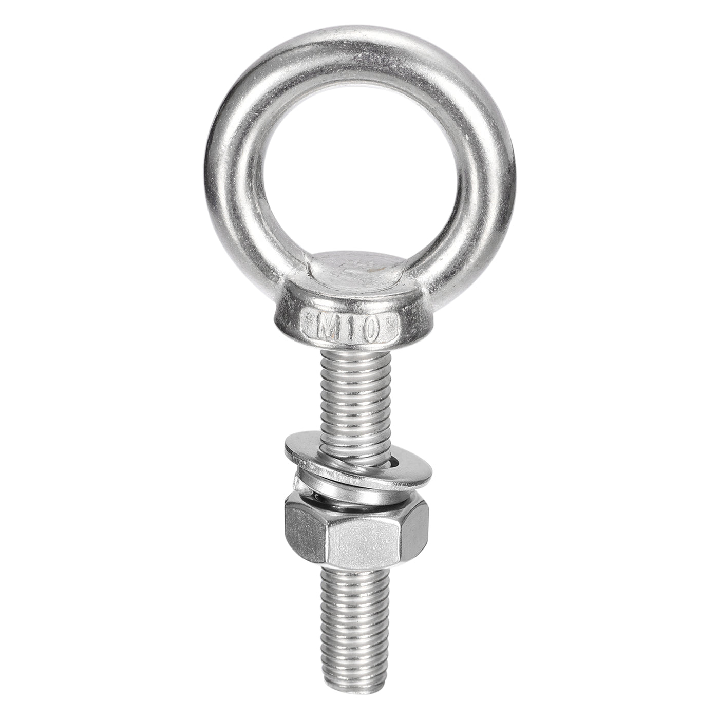 uxcell Uxcell Lifting Eye Bolt, 1 Set M10x50mm Eye Bolt with Nut Washer 304 Stainless Steel