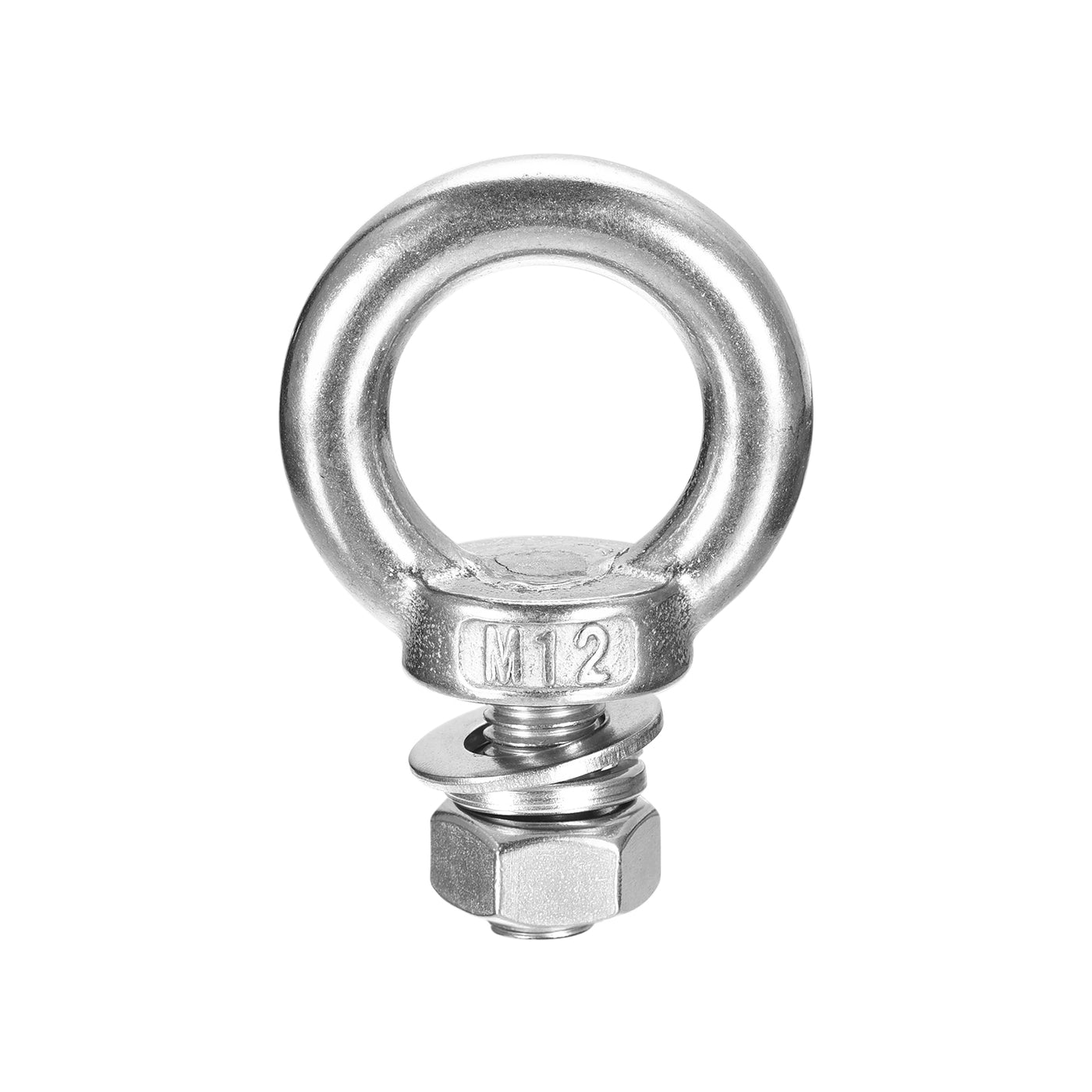 uxcell Uxcell Lifting Eye Bolt, 1 Set M12x20mm Eye Bolt with Nut Washer 304 Stainless Steel