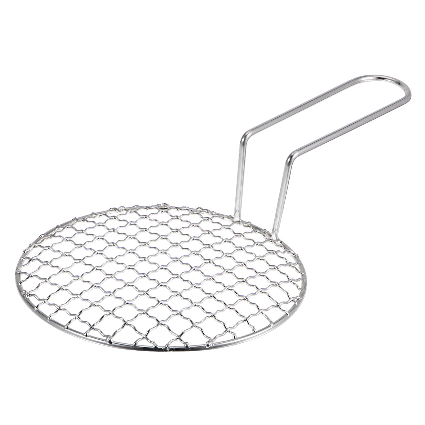 Harfington Stainless Steel Grill 6.5-inch Round Barbecue Mesh Outdoor Grill with Handle