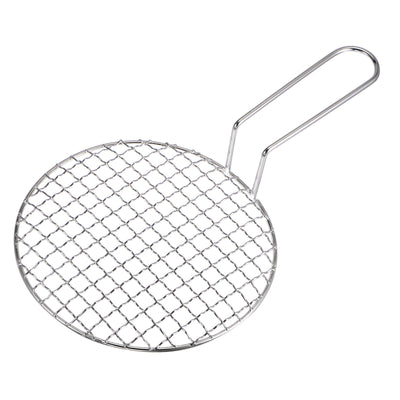 Harfington Stainless Steel Grill 7.5-inch Round Barbecue Mesh Outdoor Grill with Handle