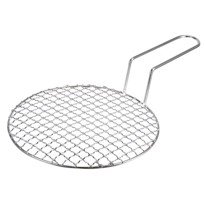 Harfington Stainless Steel Grill 9-inch Round Barbecue Mesh Outdoor Grill with Handle