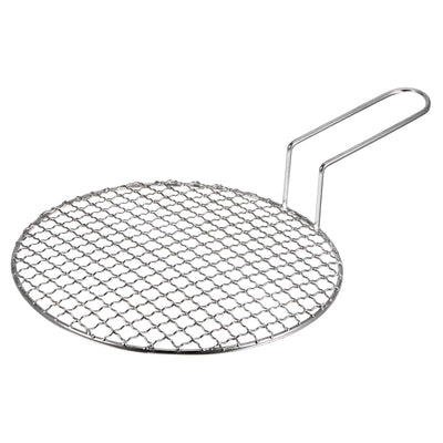 Harfington Stainless Steel Grill 9.5-inch Round Barbecue Mesh Outdoor Grill with Handle