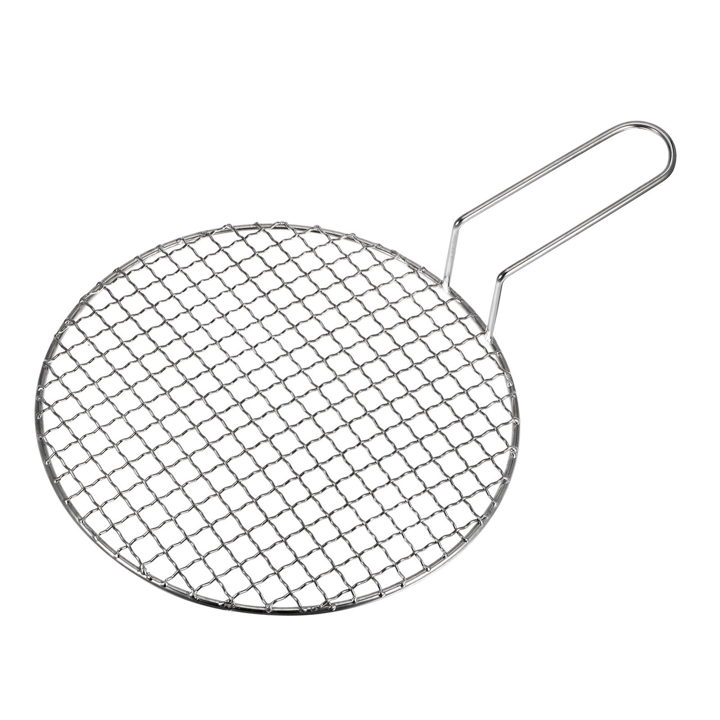 Harfington Stainless Steel Grill 9.7-inch Round Barbecue Mesh Outdoor Grill with Handle