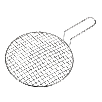 Harfington Stainless Steel Grill 10-inch Round Barbecue Mesh Outdoor Grill with Handle