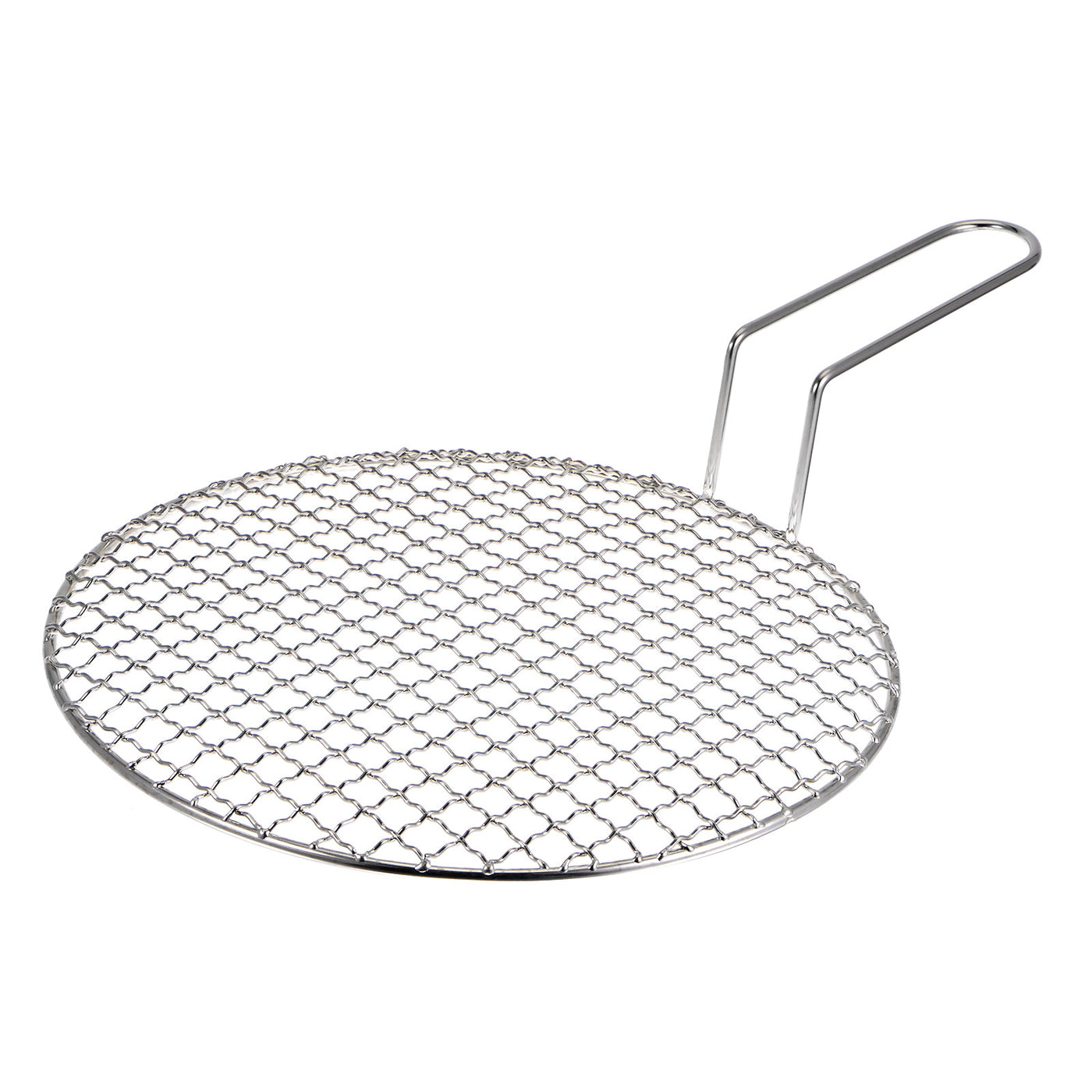 Harfington Stainless Steel Grill 10.2-inch Round Barbecue Mesh Outdoor Grill with Handle