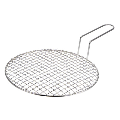 Harfington Stainless Steel Grill 10.2-inch Round Barbecue Mesh Outdoor Grill with Handle