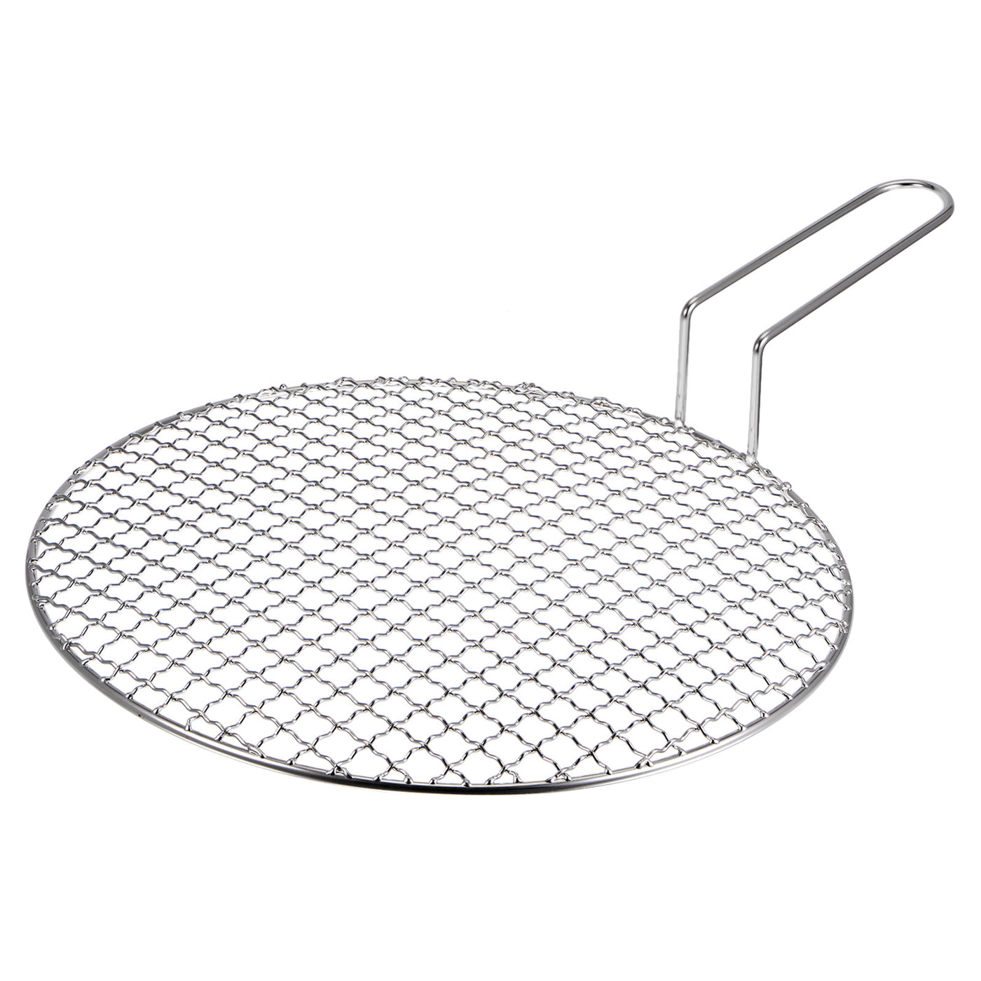 Harfington Stainless Steel Grill 11.6-inch Round Barbecue Mesh Outdoor Grill with Handle