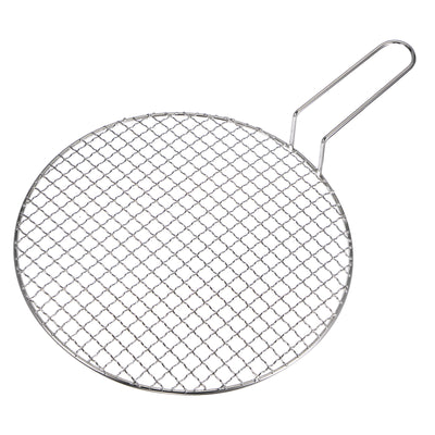 Harfington Stainless Steel Grill 12-inch Round Barbecue Mesh Outdoor Grill with Handle