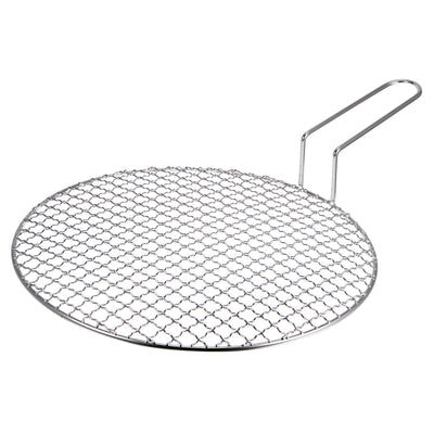 Harfington Stainless Steel Grill 12-inch Round Barbecue Mesh Outdoor Grill with Handle