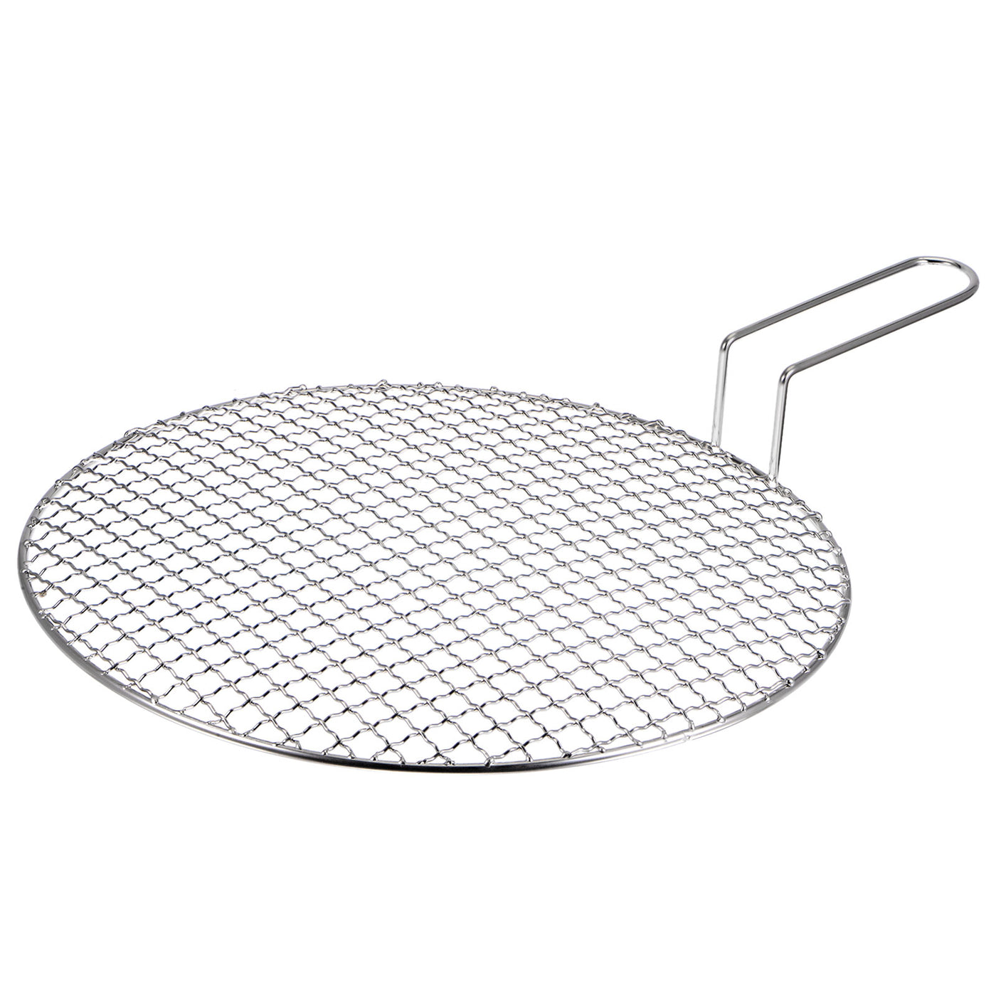 Harfington Stainless Steel Grill 13-inch Round Barbecue Mesh Outdoor Grill with Handle