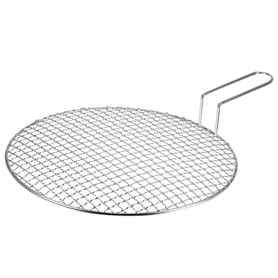 Harfington Stainless Steel Grill 13.8-inch Round Barbecue Mesh Outdoor Grill with Handle