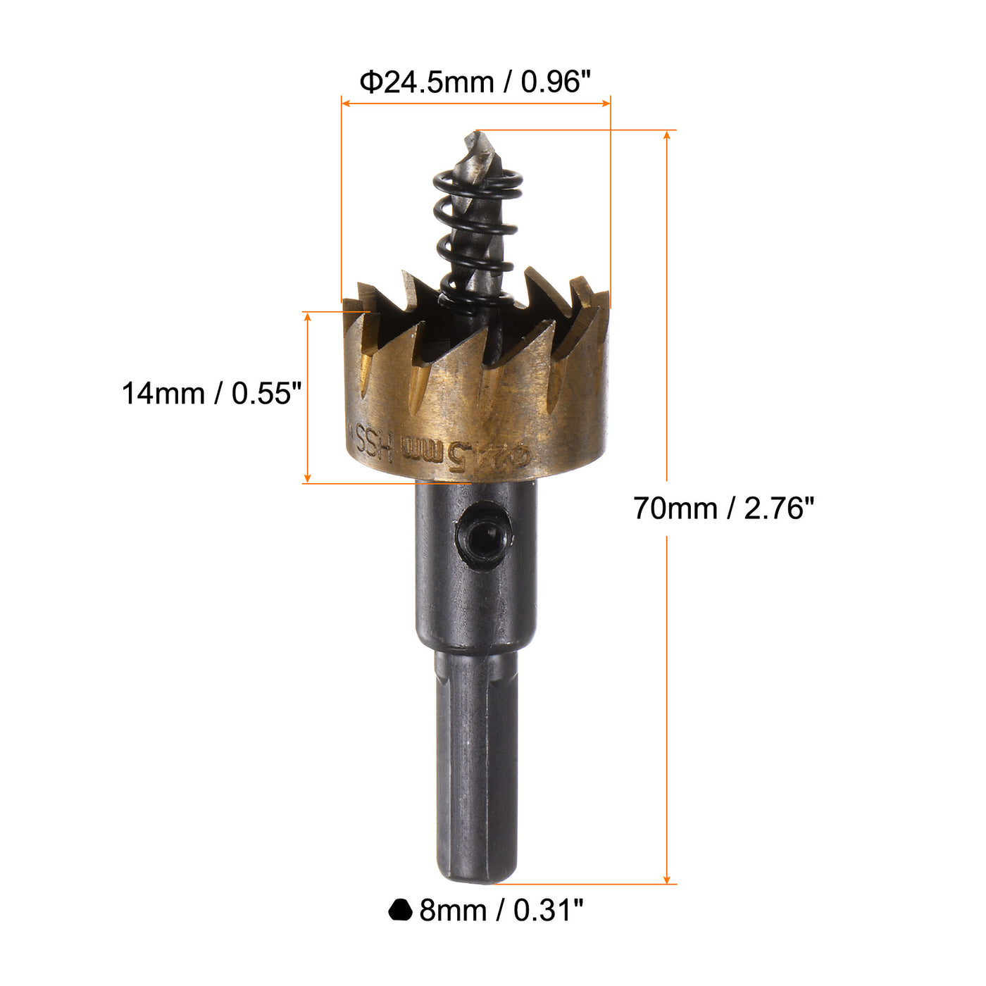 Harfington 2pcs 24.5mm M35 HSS (High Speed Steel) Hole Saw Drill Bit for Stainless Steel