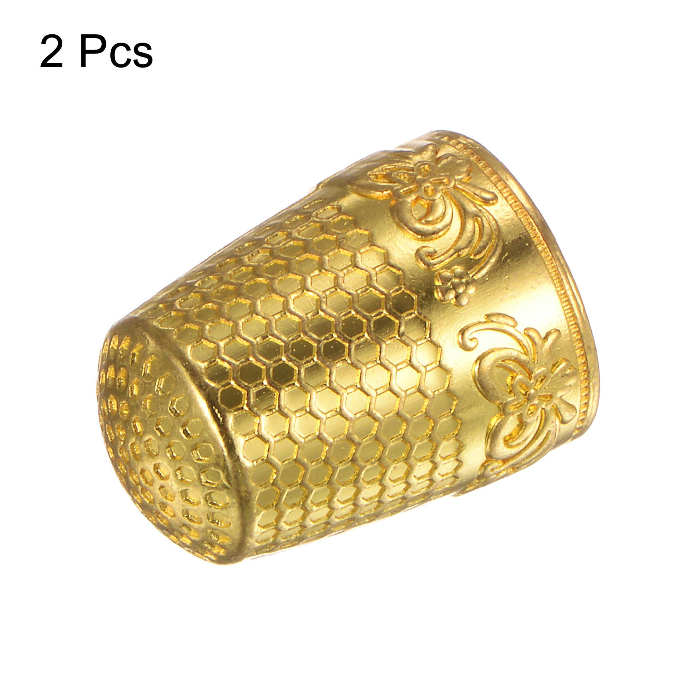 Harfington 2pcs Sewing Thimble Copper Sewing Thimble Finger Protector, Golden