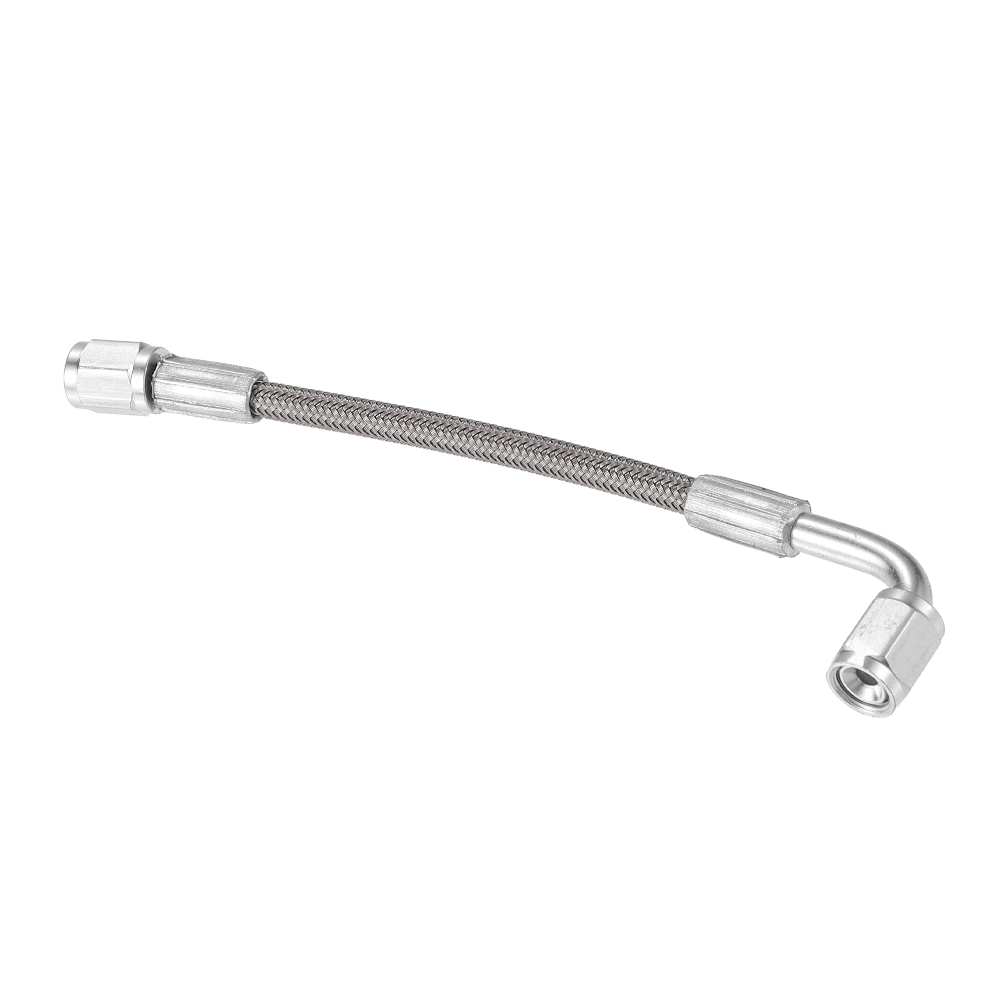 Ligne D'Alimentation Huile Turbo AN3 - 90° Et Droit - Longueur 32" (81 Cm) - Acier Inox & PTFE - Universel