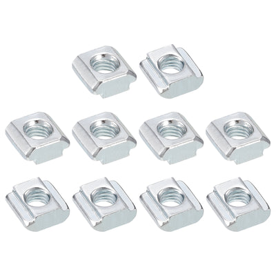 Harfington Uxcell T Nuts, 30pcs - Nickel Plated Carbon Steel T Slot Bolts, 2020 Series M5 Hammer Head Fastener, Sliding T Nuts for Aluminum Extrusion Profile (Silver)