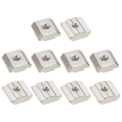 Harfington Uxcell T Nuts, 30pcs - Nickel Plated Carbon Steel T Slot Bolts, 3030 Series M4 Hammer Head Fastener, Sliding T Nuts for Aluminum Extrusion Profile (Silver)