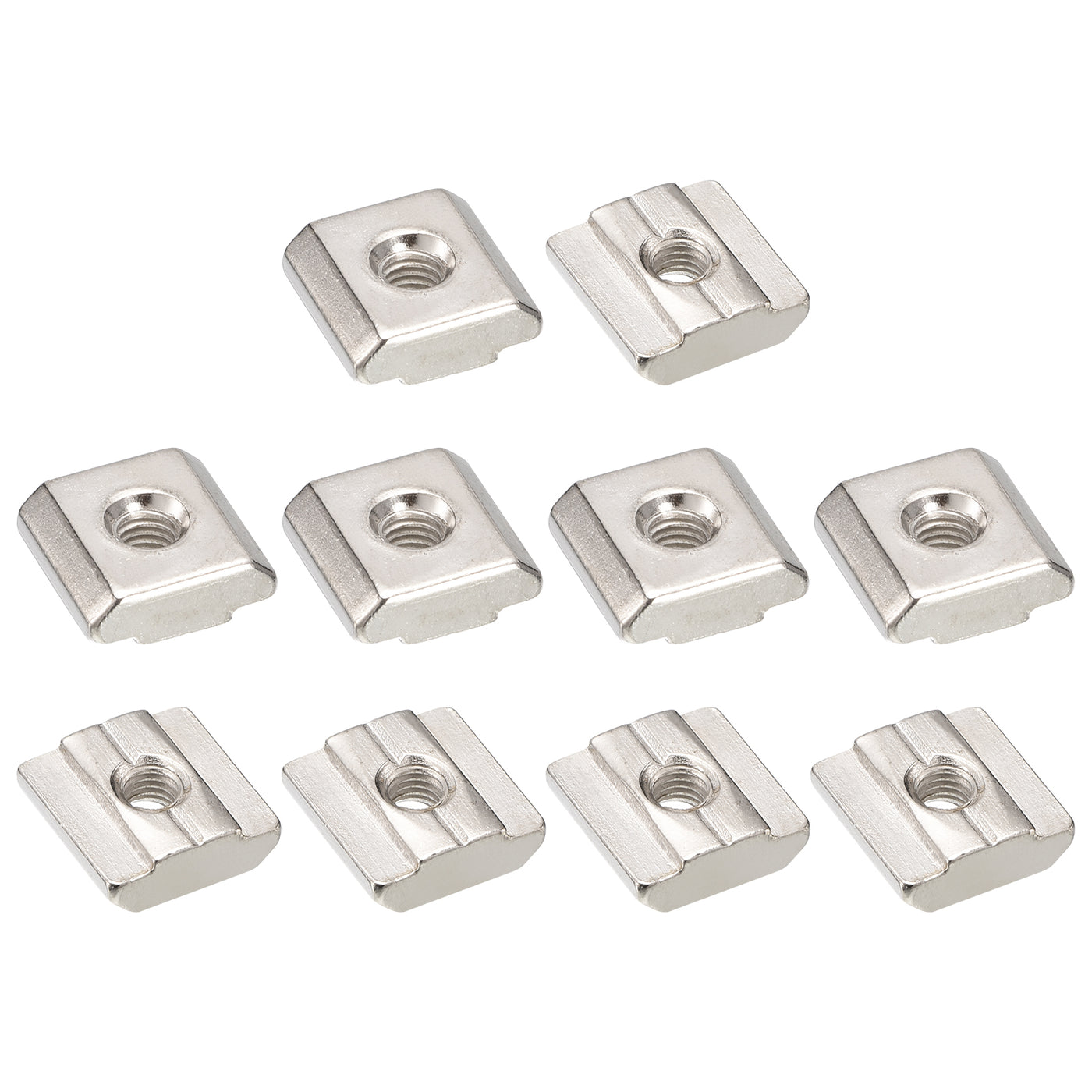 uxcell Uxcell T Nuts, 30pcs - Nickel Plated Carbon Steel T Slot Bolts, 3030 Series M5 Hammer Head Fastener, Sliding T Nuts for Aluminum Extrusion Profile (Silver)