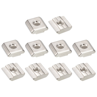 Harfington Uxcell T Nuts, 30pcs - Nickel Plated Carbon Steel T Slot Bolts, 3030 Series M5 Hammer Head Fastener, Sliding T Nuts for Aluminum Extrusion Profile (Silver)