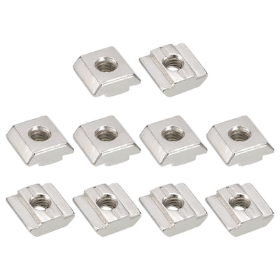 Harfington Uxcell T Nuts, 24pcs - Nickel Plated Carbon Steel T Slot Bolts, 3030 Series M6 Hammer Head Fastener, Sliding T Nuts for Aluminum Extrusion Profile (Silver)