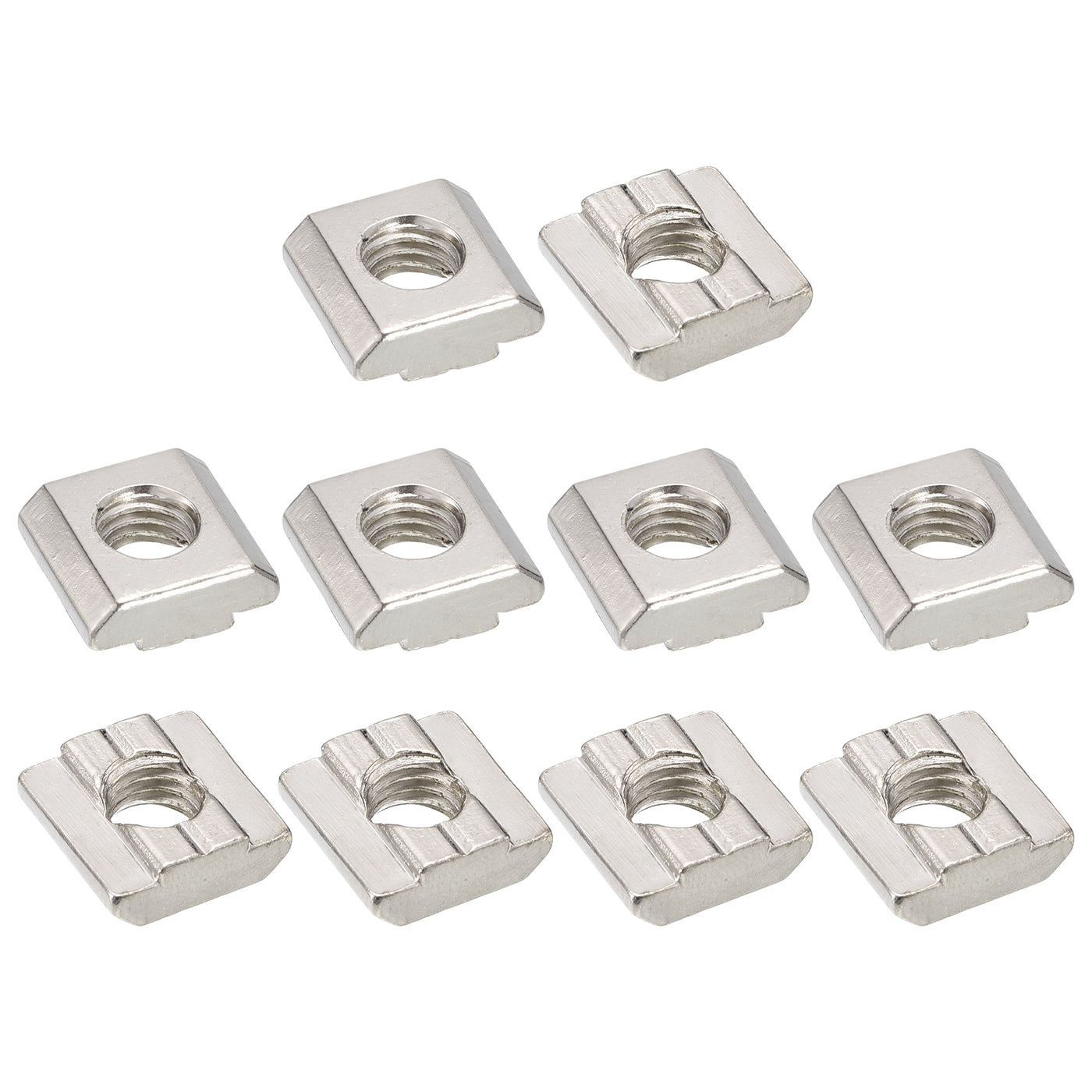 uxcell Uxcell T Nuts, 30pcs - Nickel Plated Carbon Steel T Slot Bolts, 3030 Series M8 Hammer Head Fastener, Sliding T Nuts for Aluminum Extrusion Profile (Silver)