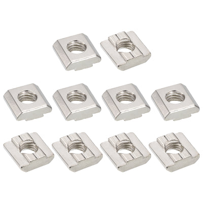 Harfington Uxcell T Nuts, 30pcs - Nickel Plated Carbon Steel T Slot Bolts, 3030 Series M8 Hammer Head Fastener, Sliding T Nuts for Aluminum Extrusion Profile (Silver)