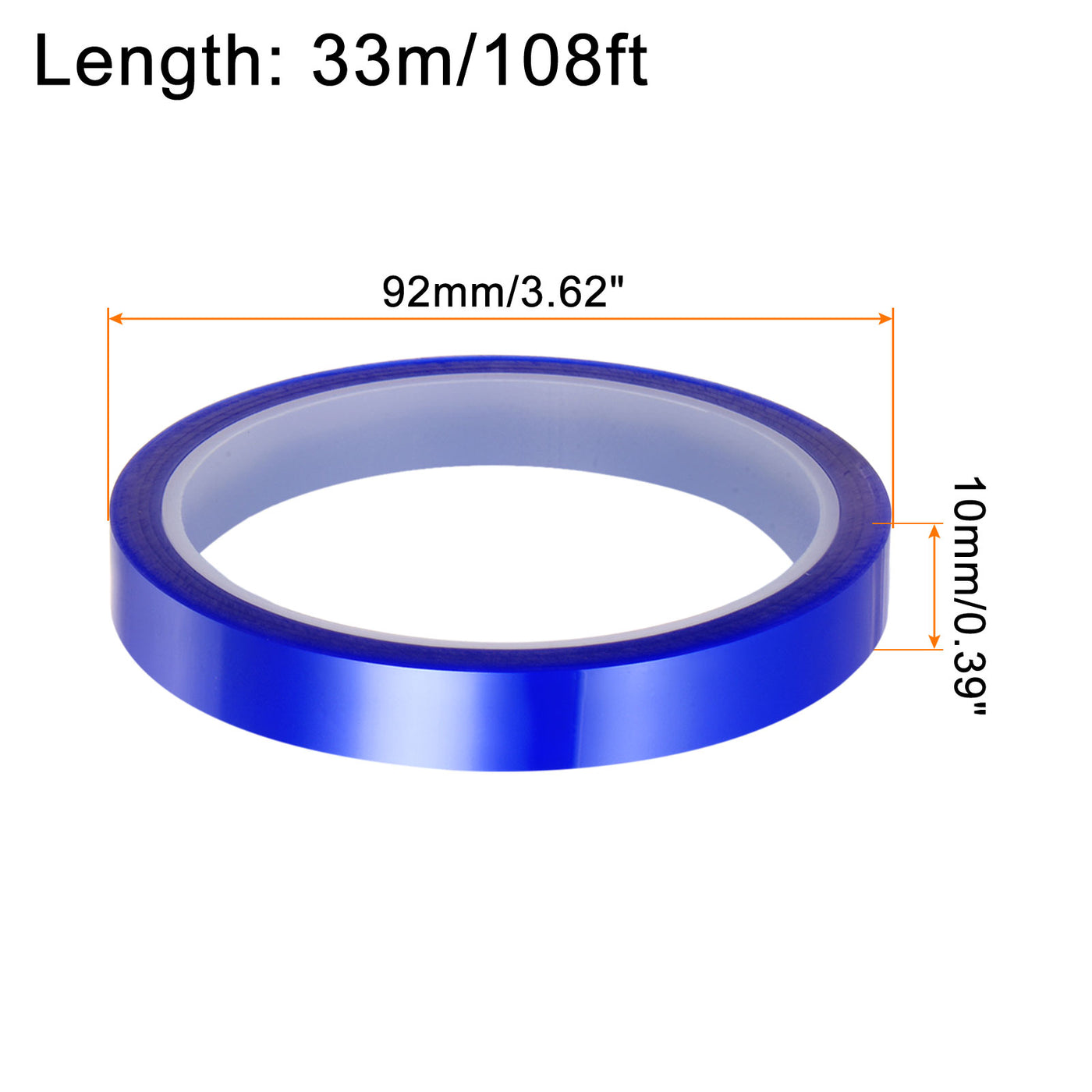 Harfington 2 Rolls Heat Tape High Temperature 10mmx33m(108ft) Sublimation Tape Blue