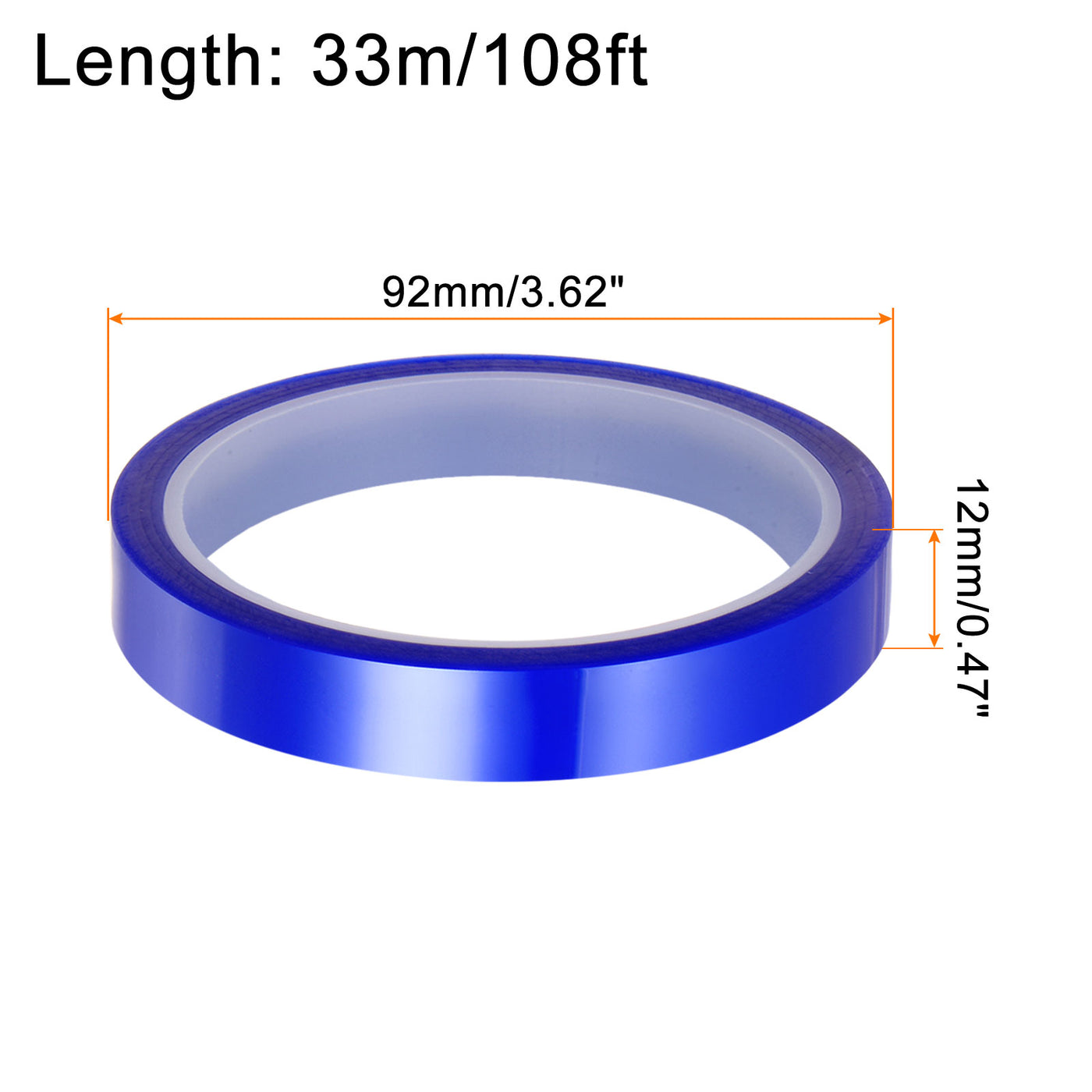 Harfington 4 Rolls Heat Tape High Temperature 12mmx33m(108ft) Sublimation Tape Blue
