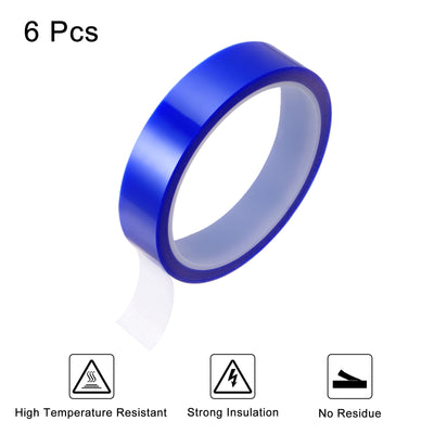 Harfington 6 Rolls Heat Tape High Temperature 20mmx33m(108ft) Sublimation Tape Blue