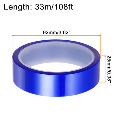 Harfington 4 Rolls Heat Tape High Temperature 25mmx33m(108ft) Sublimation Tape Blue