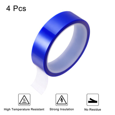 Harfington 4 Rolls Heat Tape High Temperature 25mmx33m(108ft) Sublimation Tape Blue