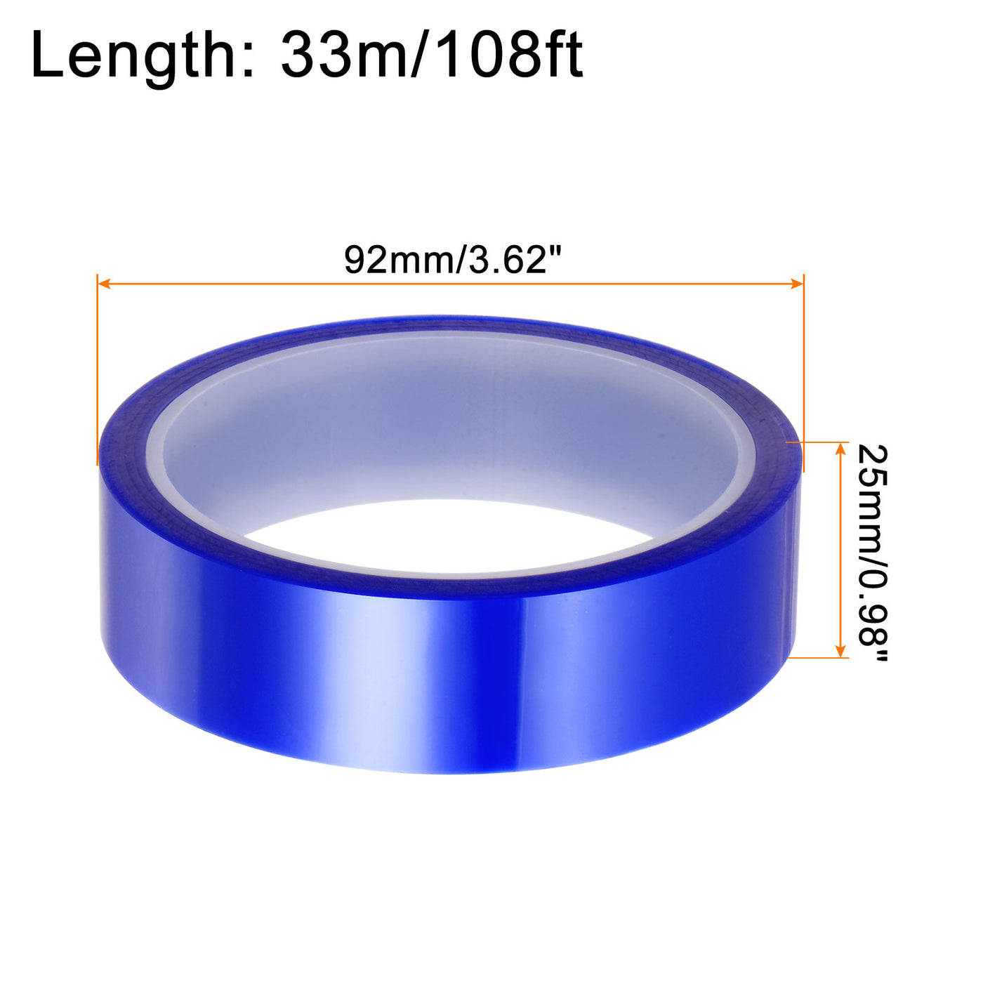 Harfington 6 Rolls Heat Tape High Temperature 25mmx33m(108ft) Sublimation Tape Blue