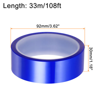 Harfington 2 Rolls Heat Tape High Temperature 30mmx33m(108ft) Sublimation Tape Blue
