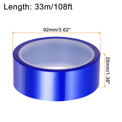 Harfington 2 Rolls Heat Tape High Temperature 35mmx33m(108ft) Sublimation Tape Blue