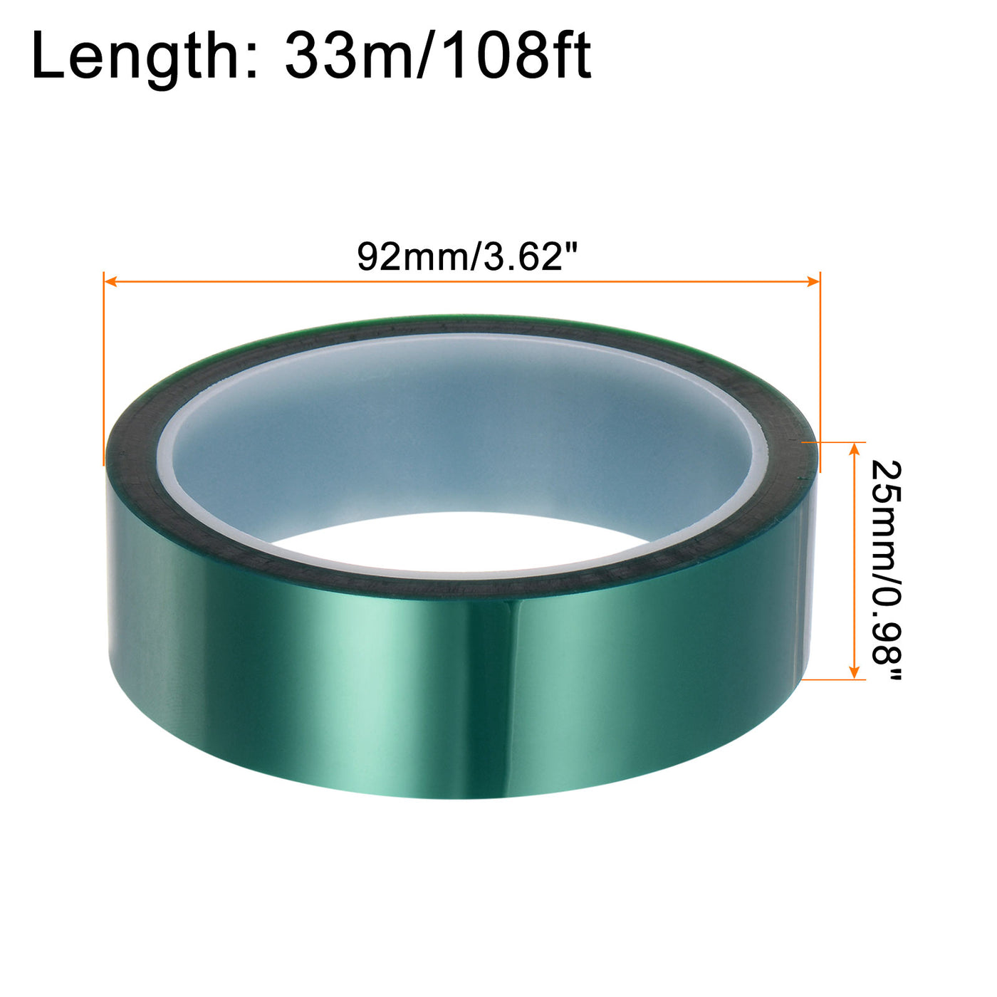 Harfington 4 Rolls Heat Tape High Temperature 25mmx33m(108ft) Sublimation Tape Green