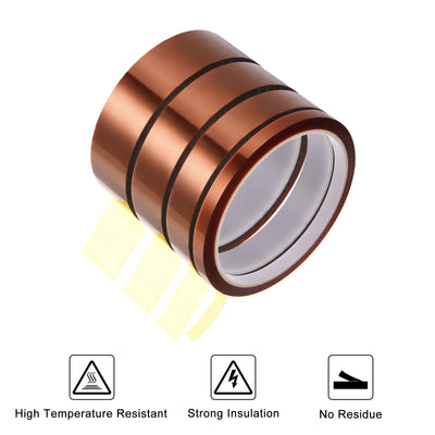 Harfington 4 Rolls Heat Tape High Temperature Heat Resistant Tape 1/4", 1/2", 3/4", 1" Wide
