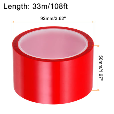 Harfington 2 Rolls Heat Tape High Temperature 50mmx33m(108ft) Sublimation Tape Red