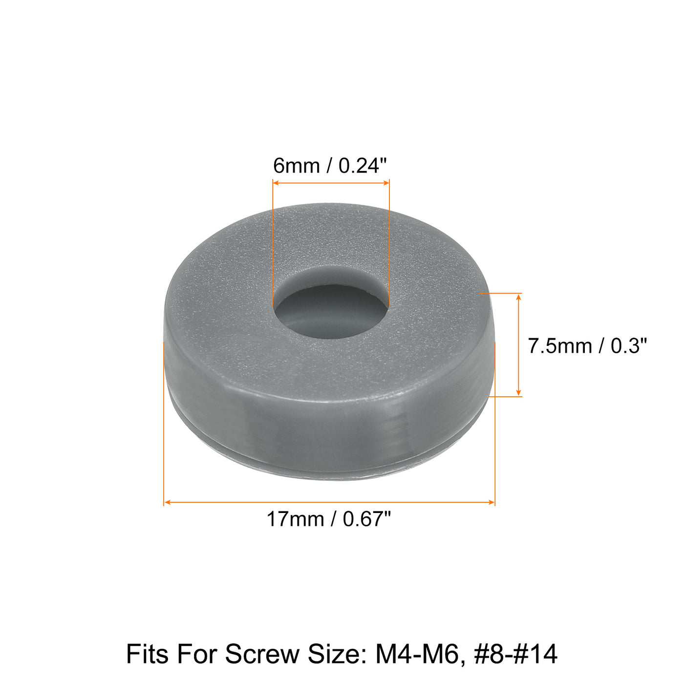 Harfington 100Pcs 6mm Hinged Screw Cover Caps Plastic Fold Screw Snap Covers, Gray