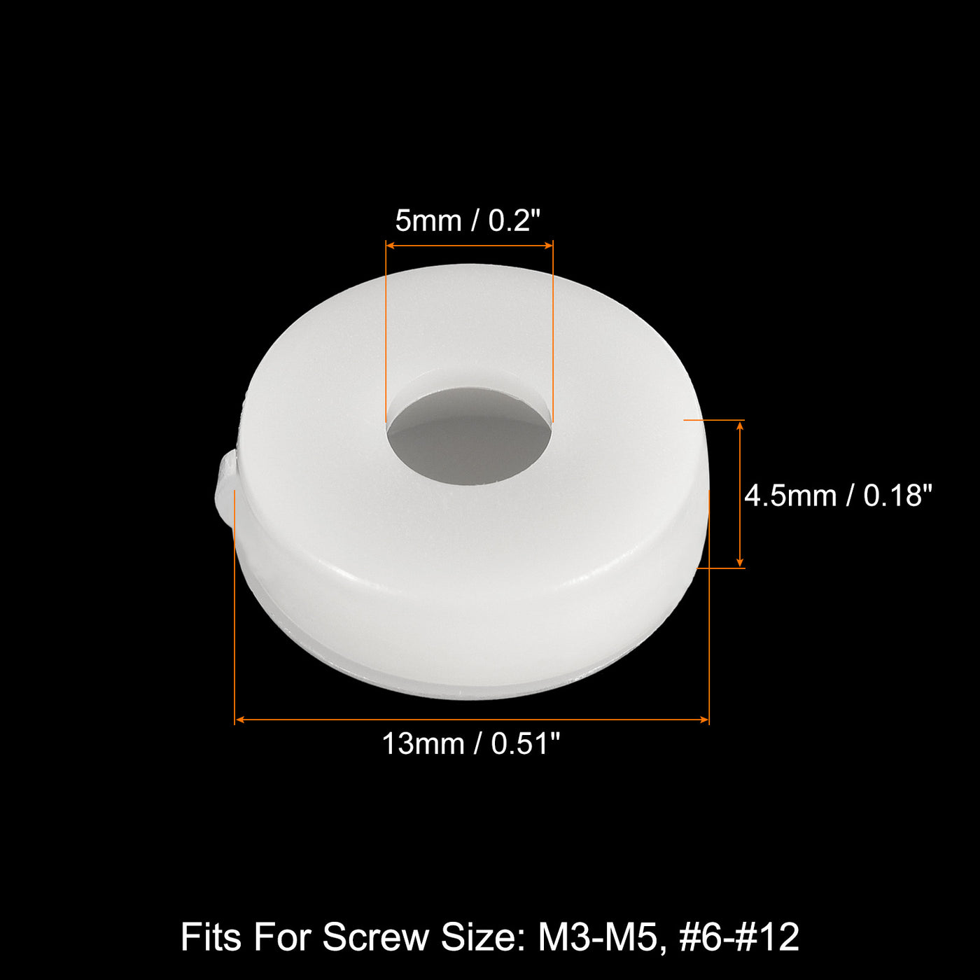Harfington 150Pcs 5mm Hinged Screw Cover Caps Plastic Fold Screw Snap Covers, White